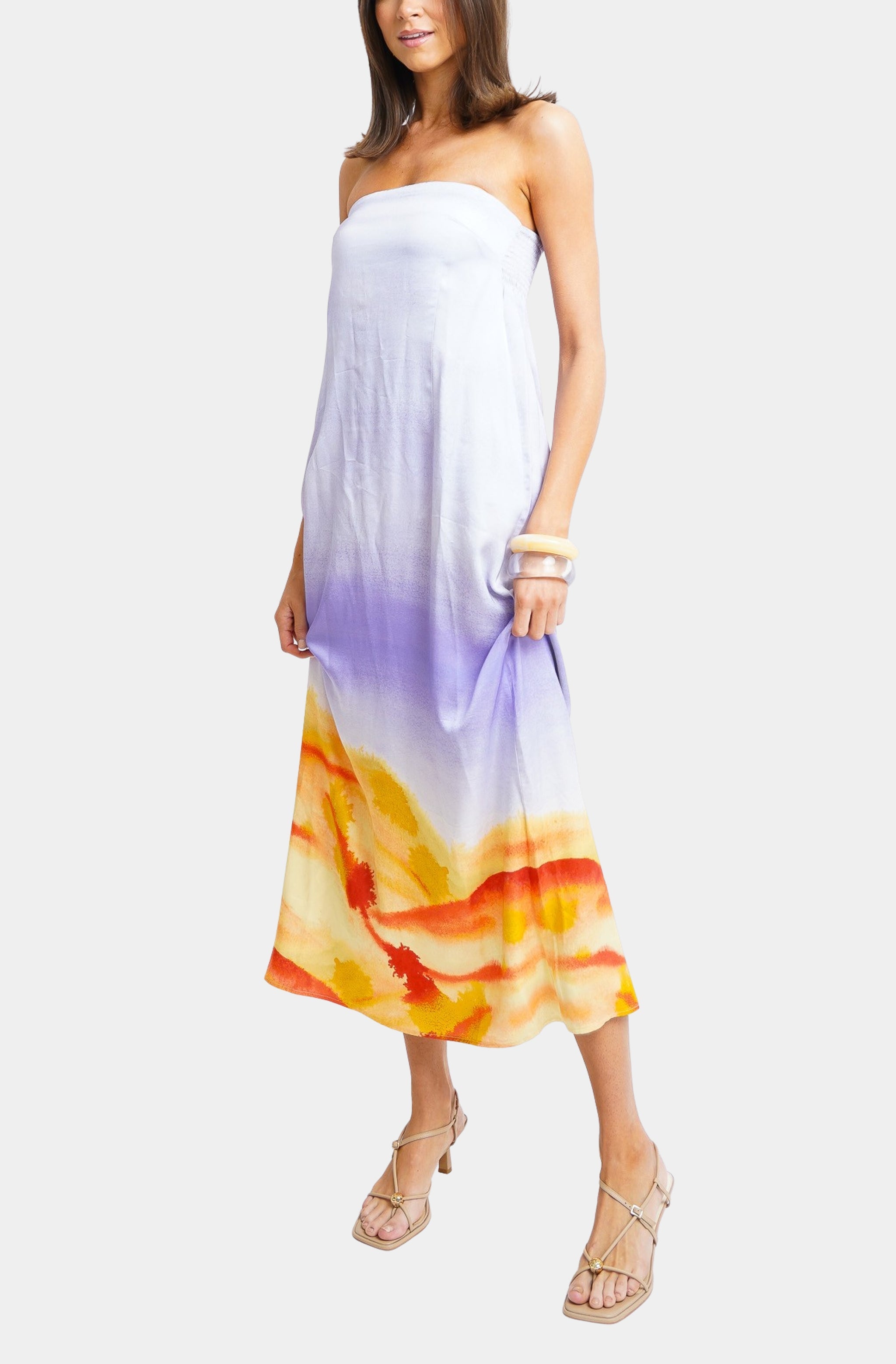 Hemline Exclusive Strapless Maxi Dress Desert View / M Hemline Exclusive Strapless Maxi Dress Desert View / M