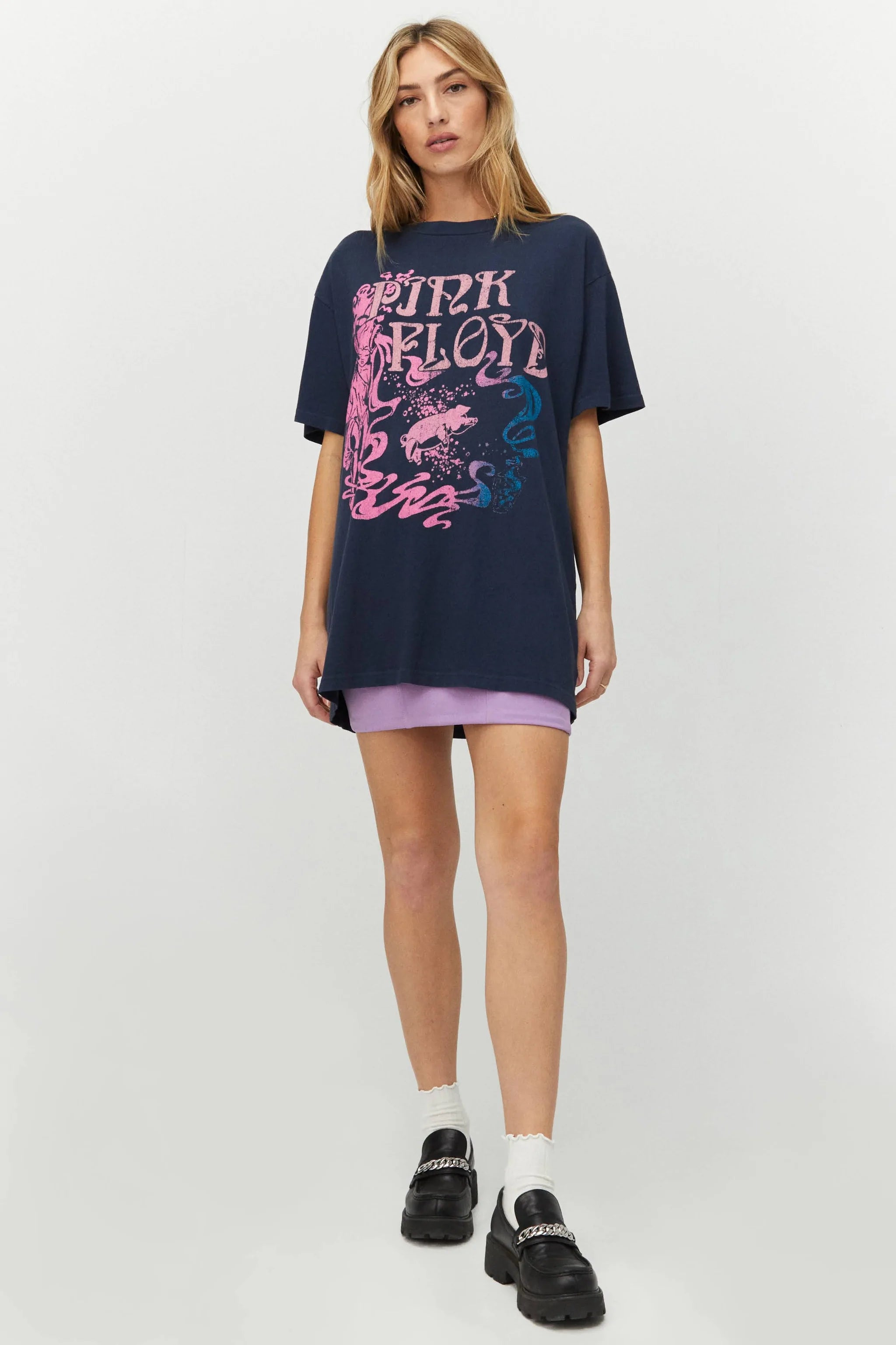 pink floyd t shirt dress Urban Outfitters + Day Pink Floyd Washed T-Shirt Dress