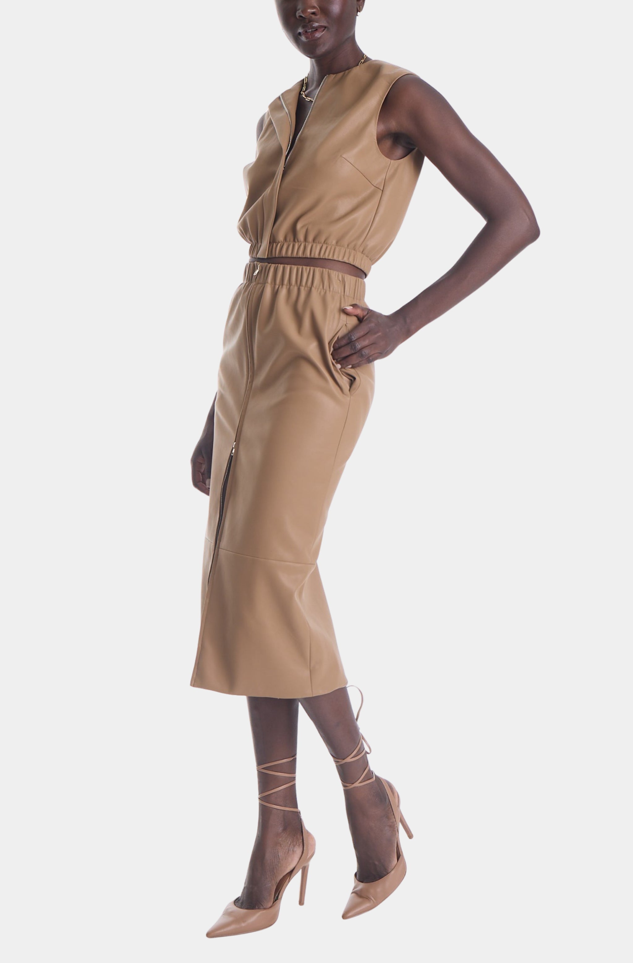 Enzo Vegan Leather Skirt