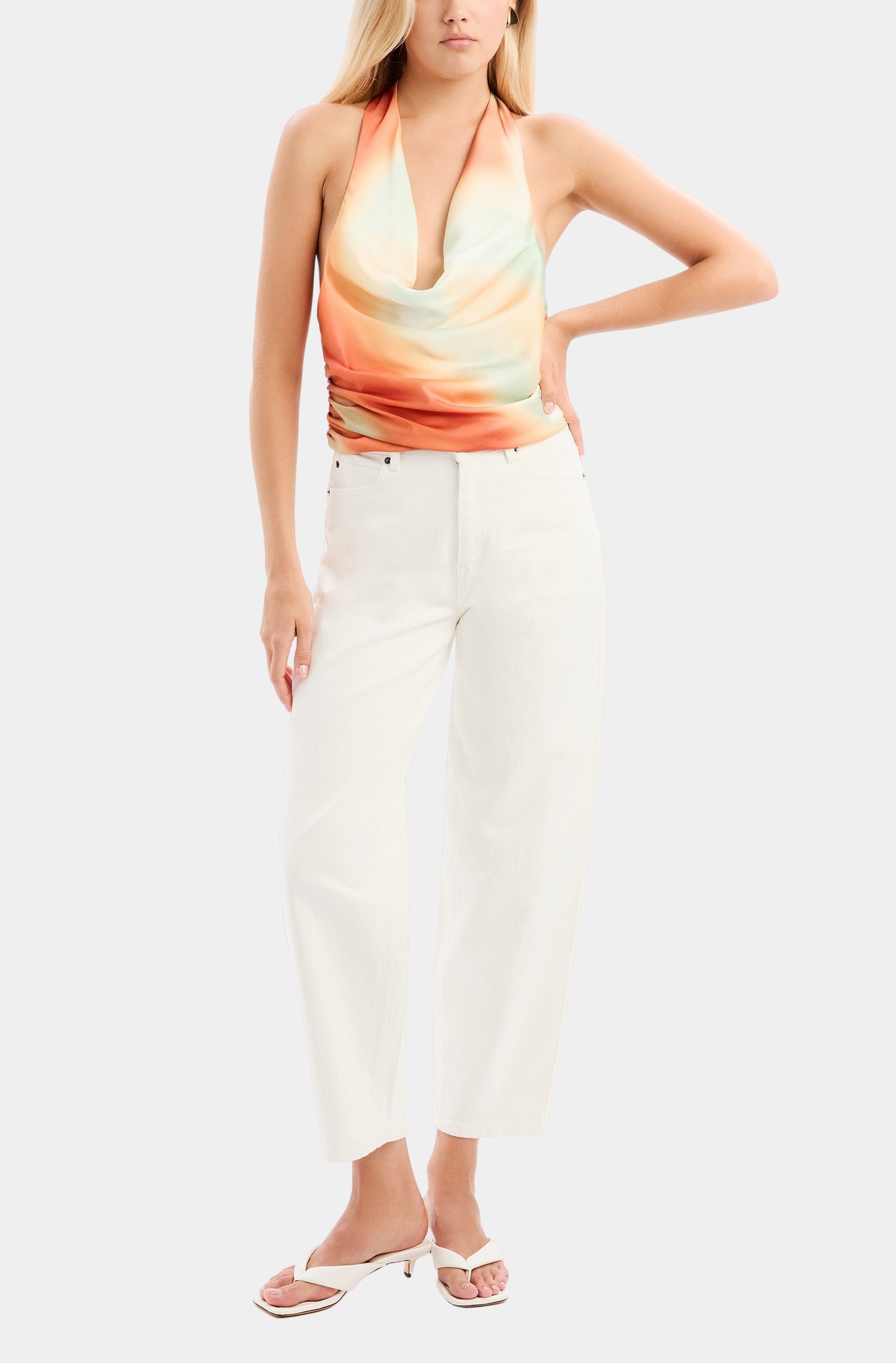 Monet Halter Cowl Neck Top