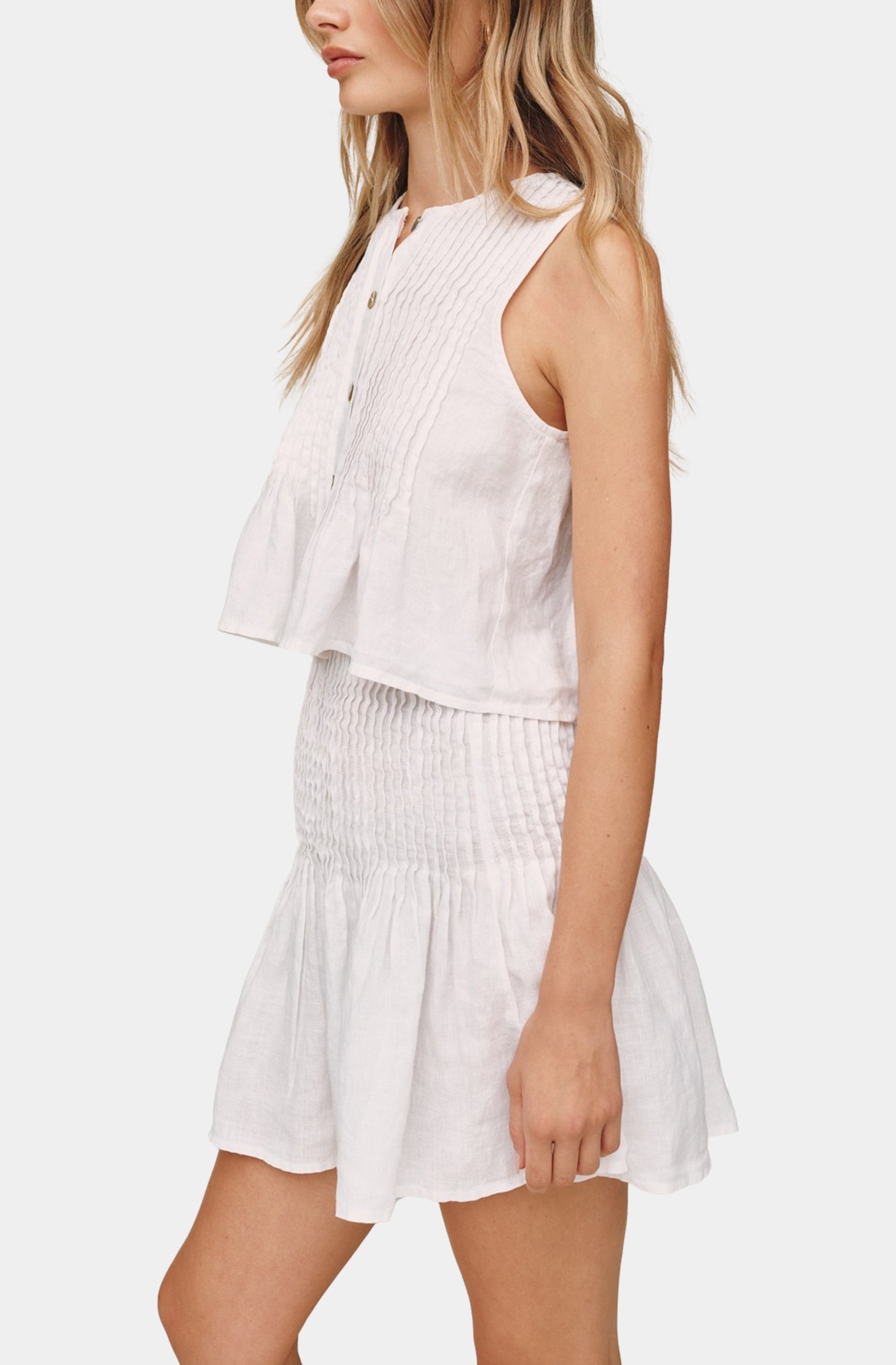 Sleeveless Pintuck Top