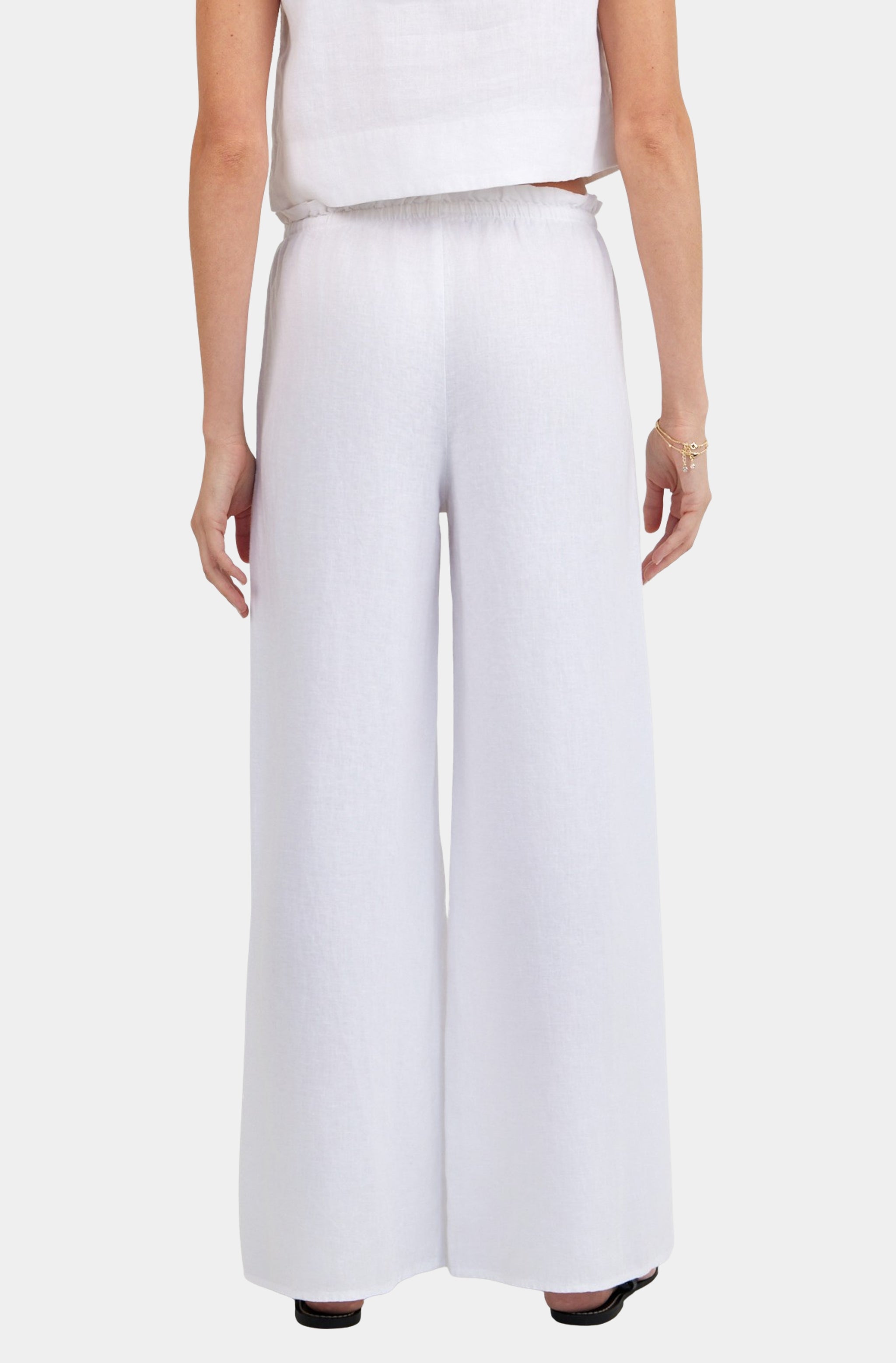 Ruffle Waist Wide Leg Pant