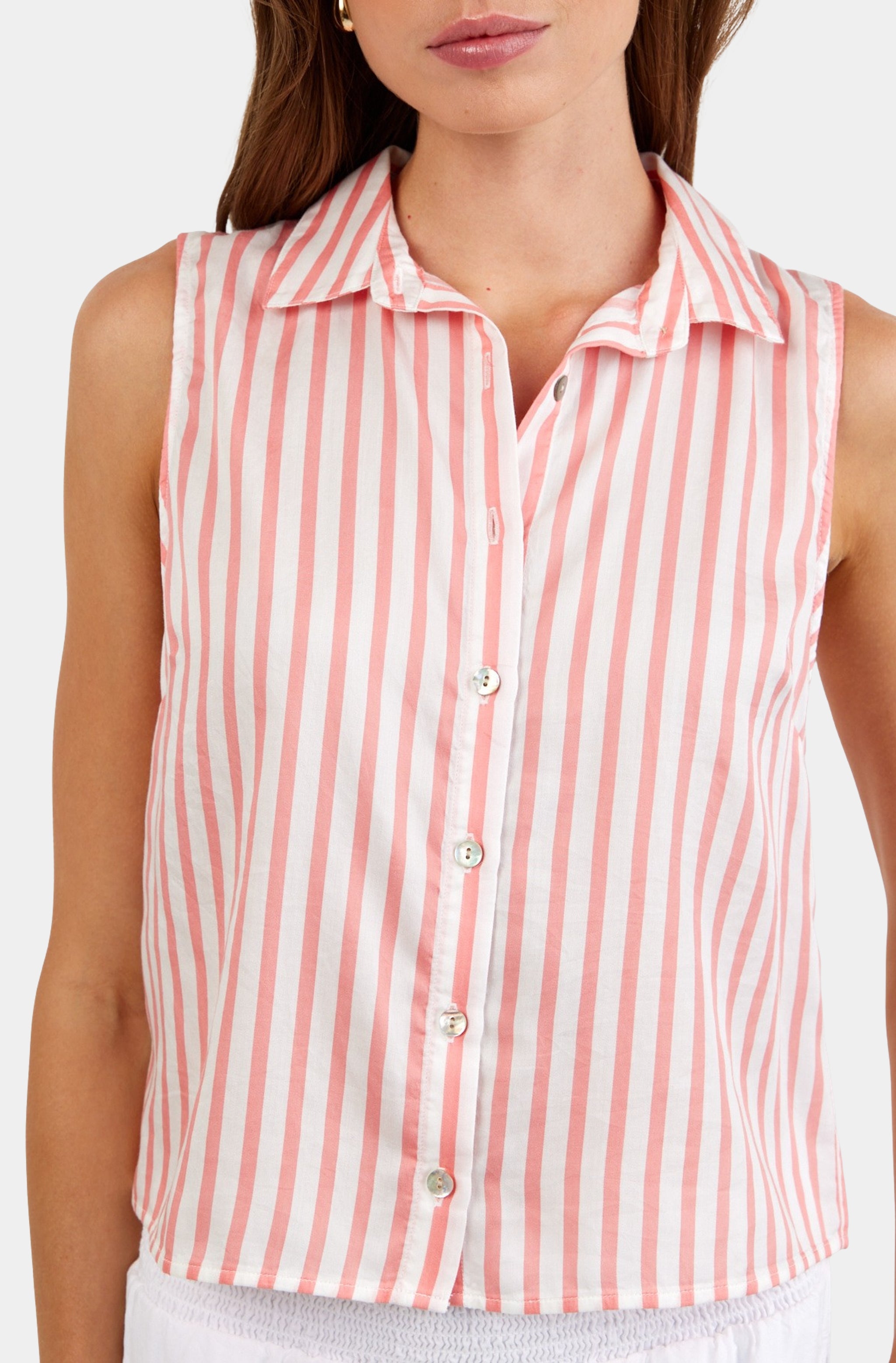 Clean Sleeveless Button Down