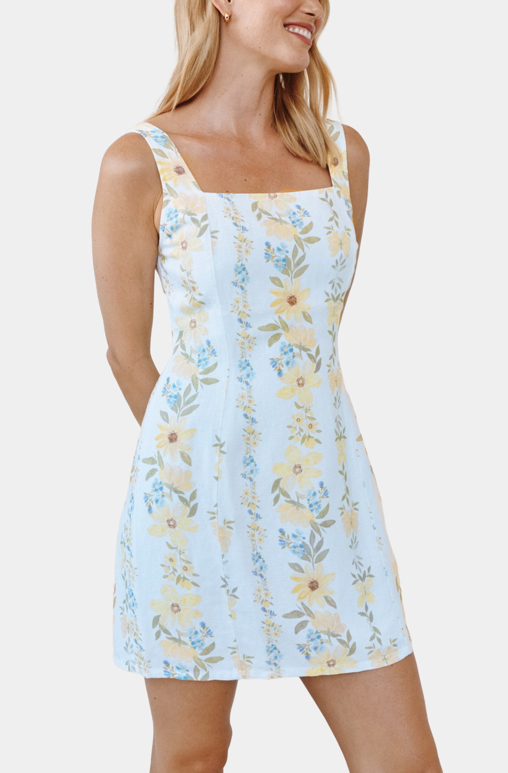 Fitted Smocked Back Mini Dress