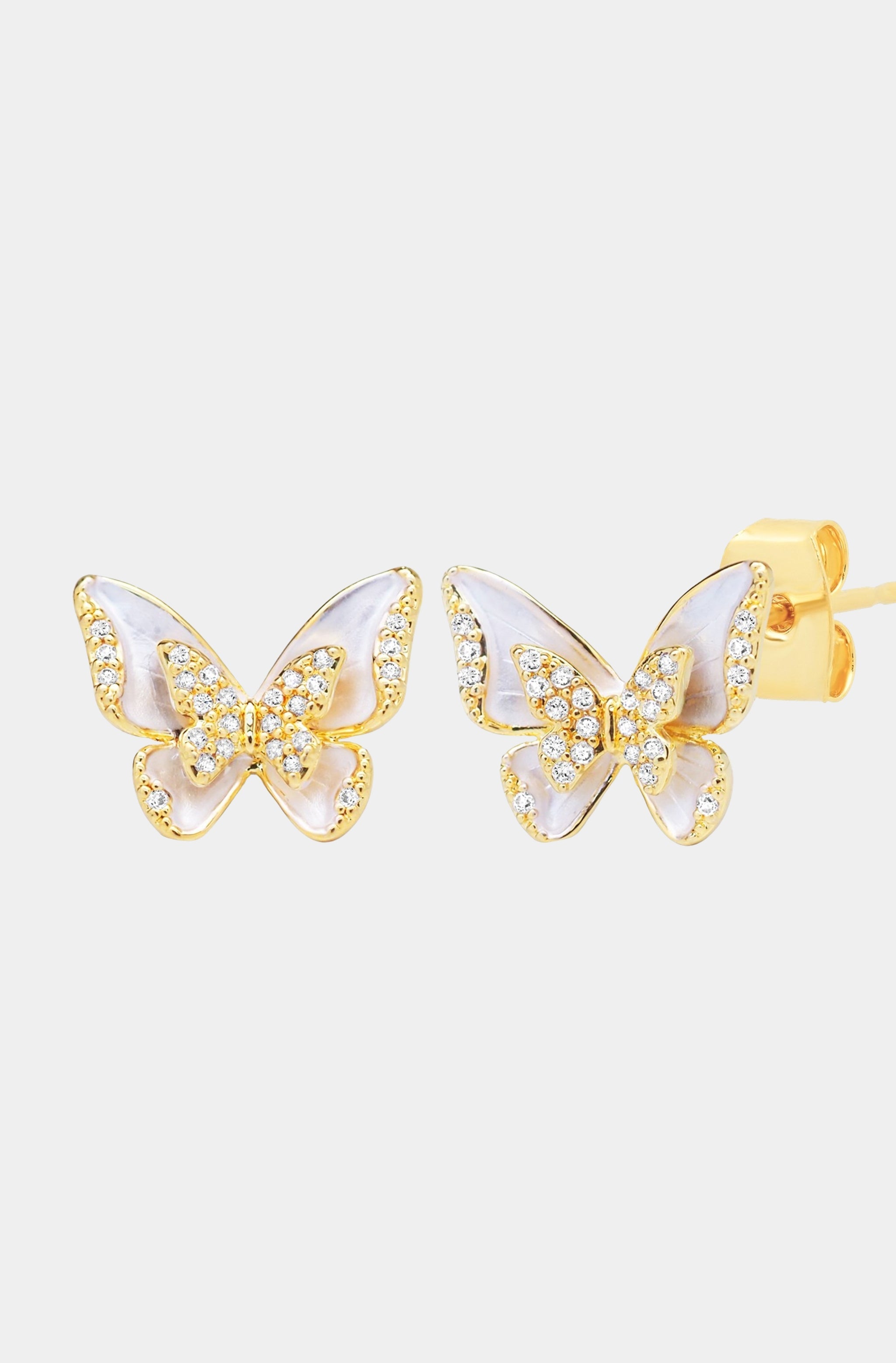 Large Butterfly Post Earrings