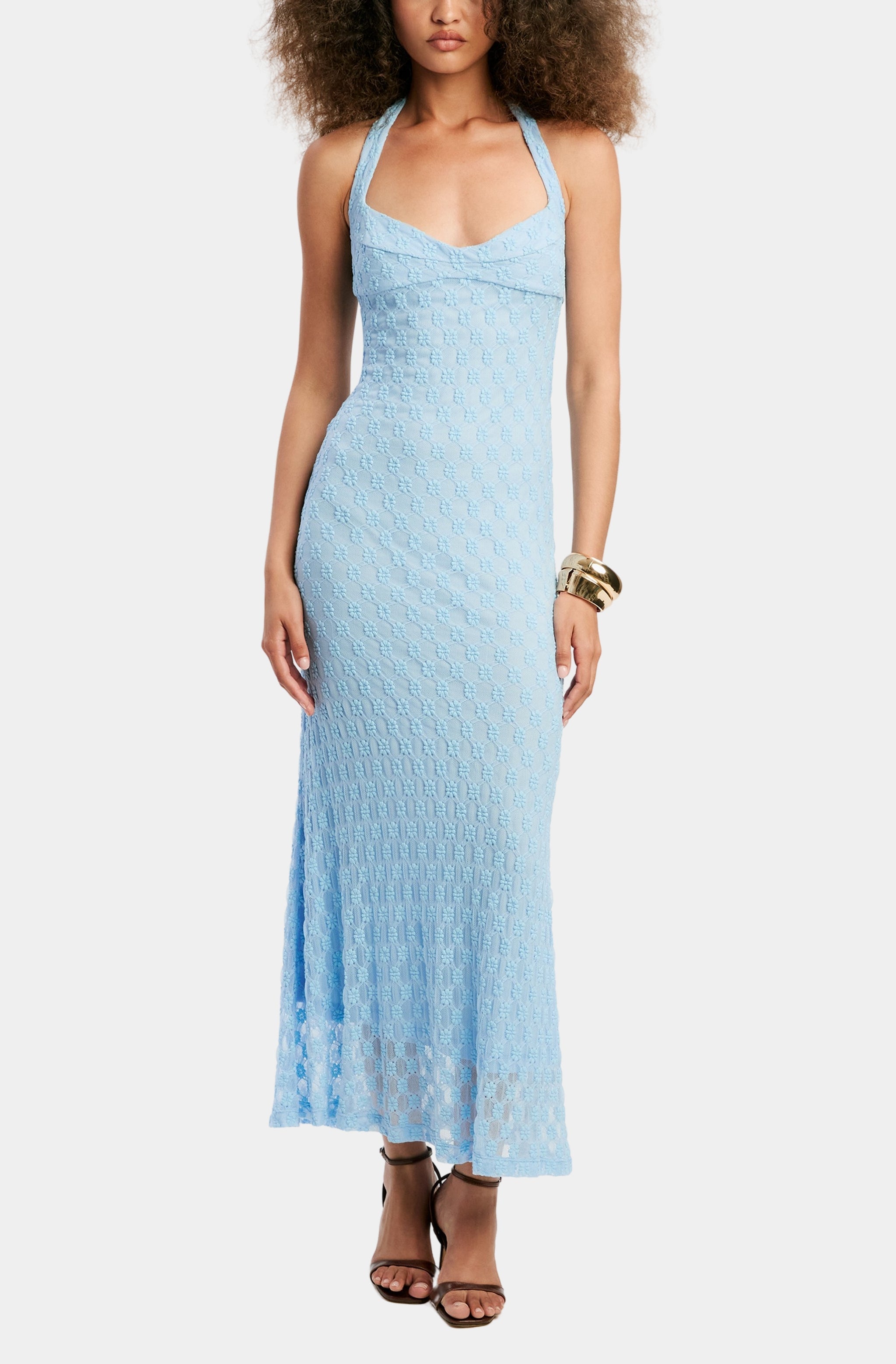 Mariko Halter Neck Midi Dress