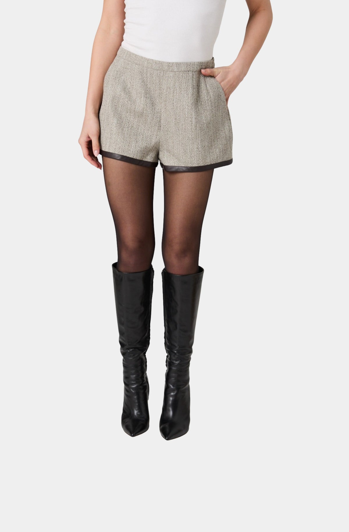 Speckled Herringbone Shorts