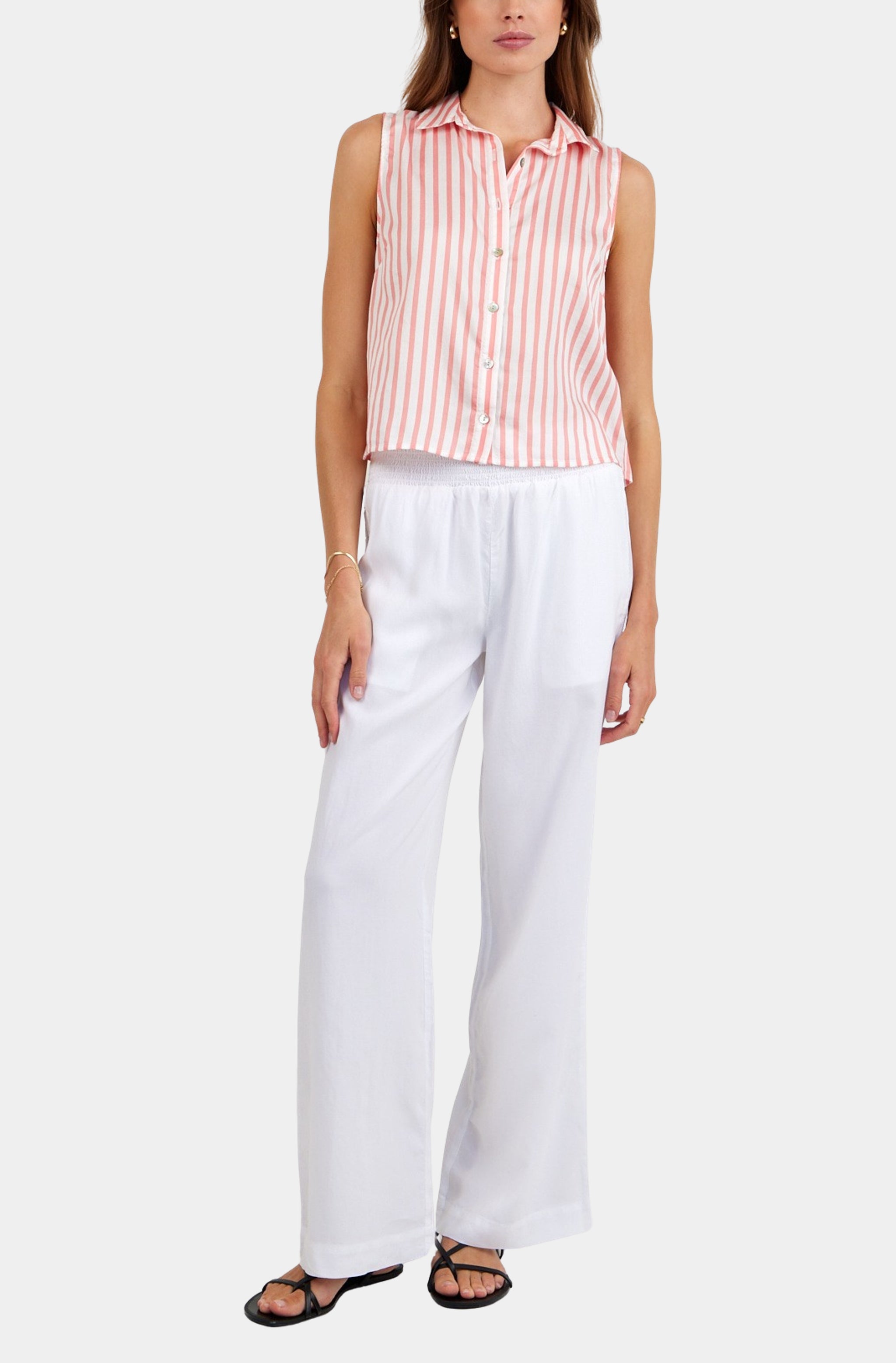 Clean Sleeveless Button Down