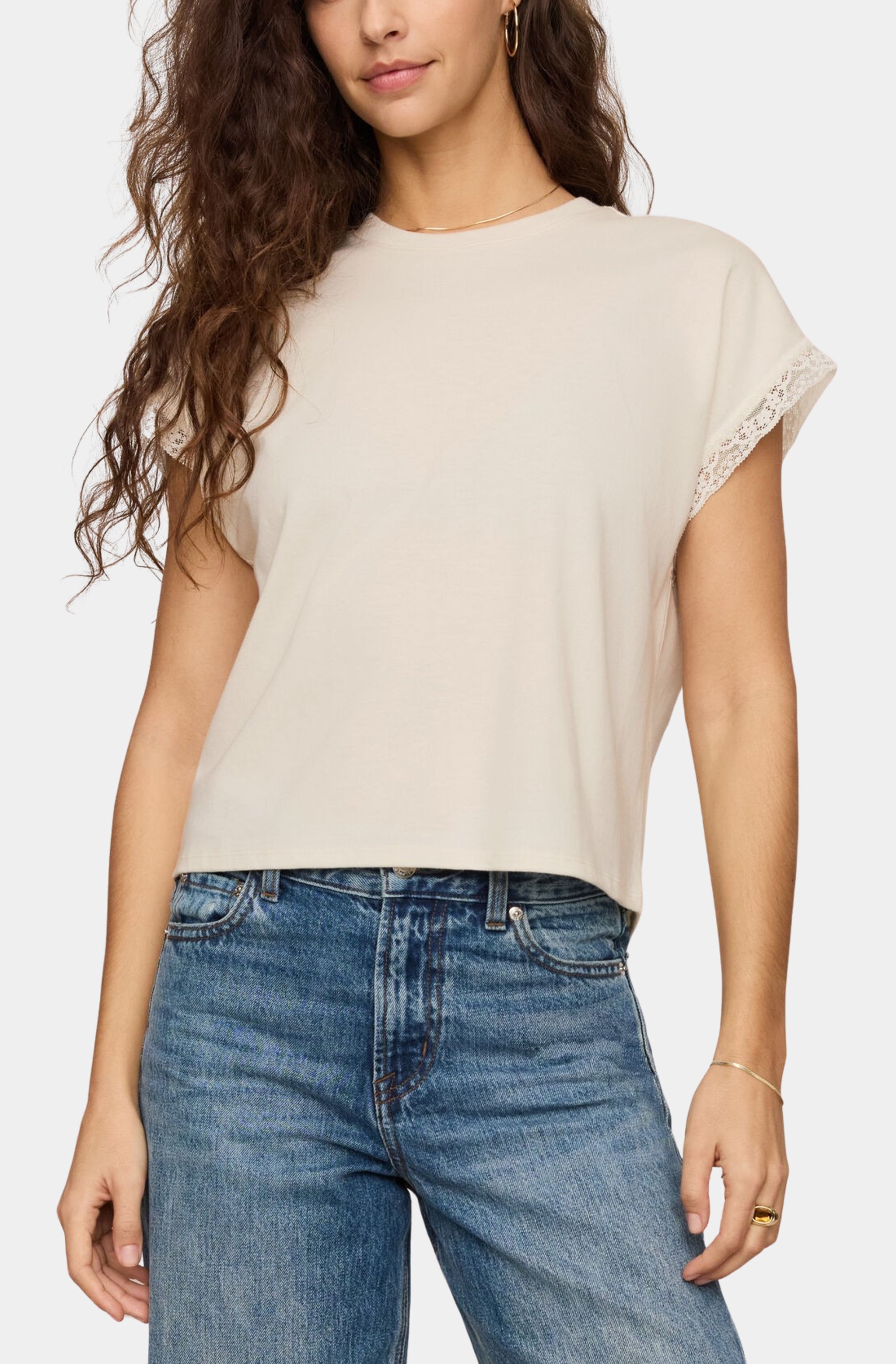 Marika Lace Trim Muscle Tee