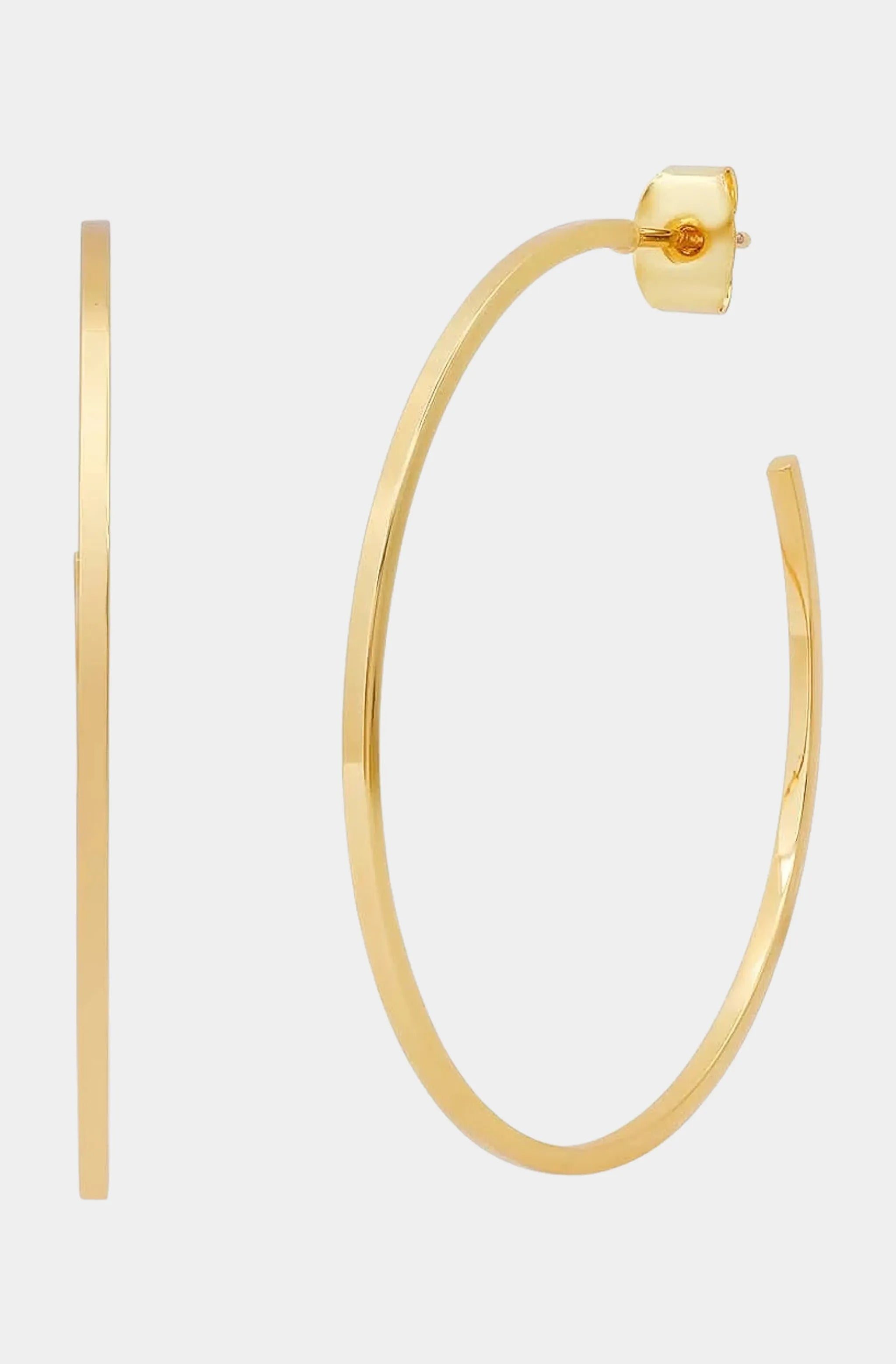 Sleek Large Gold Hoops