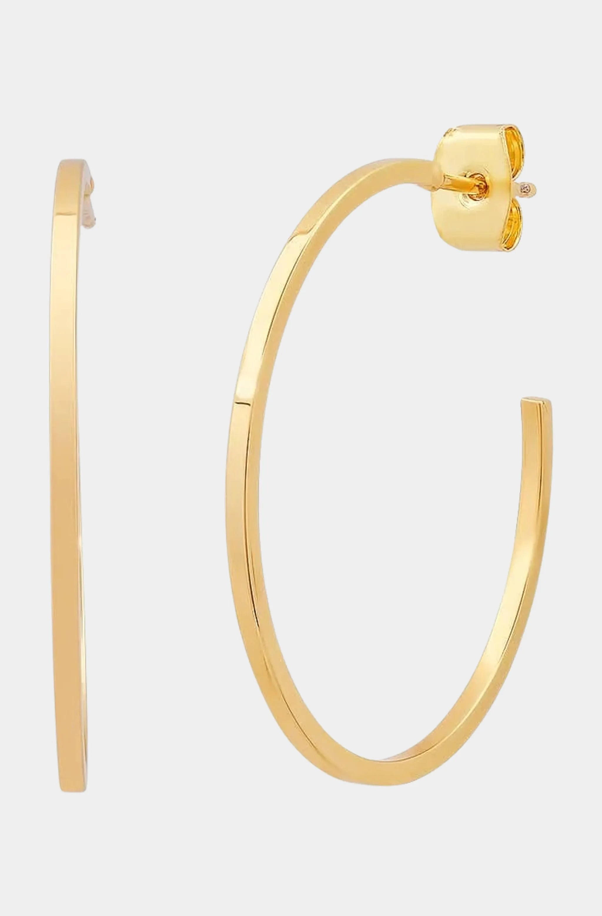 Sleek Medium Gold Hoops