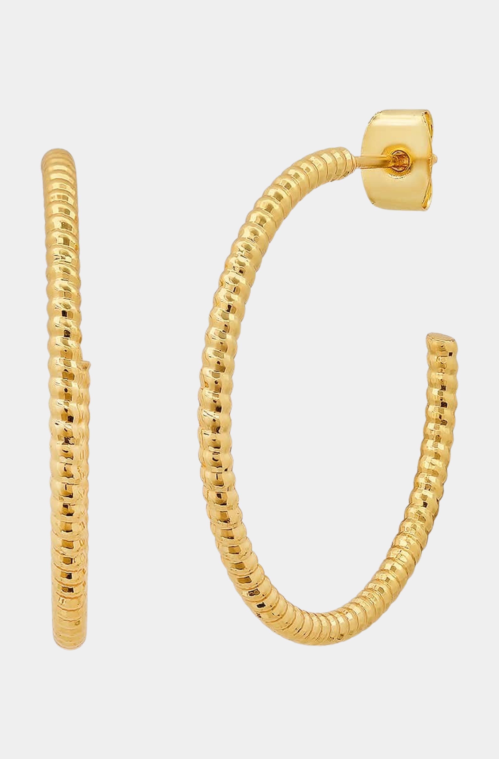 Medium Tightly Twisted Gold Hoops