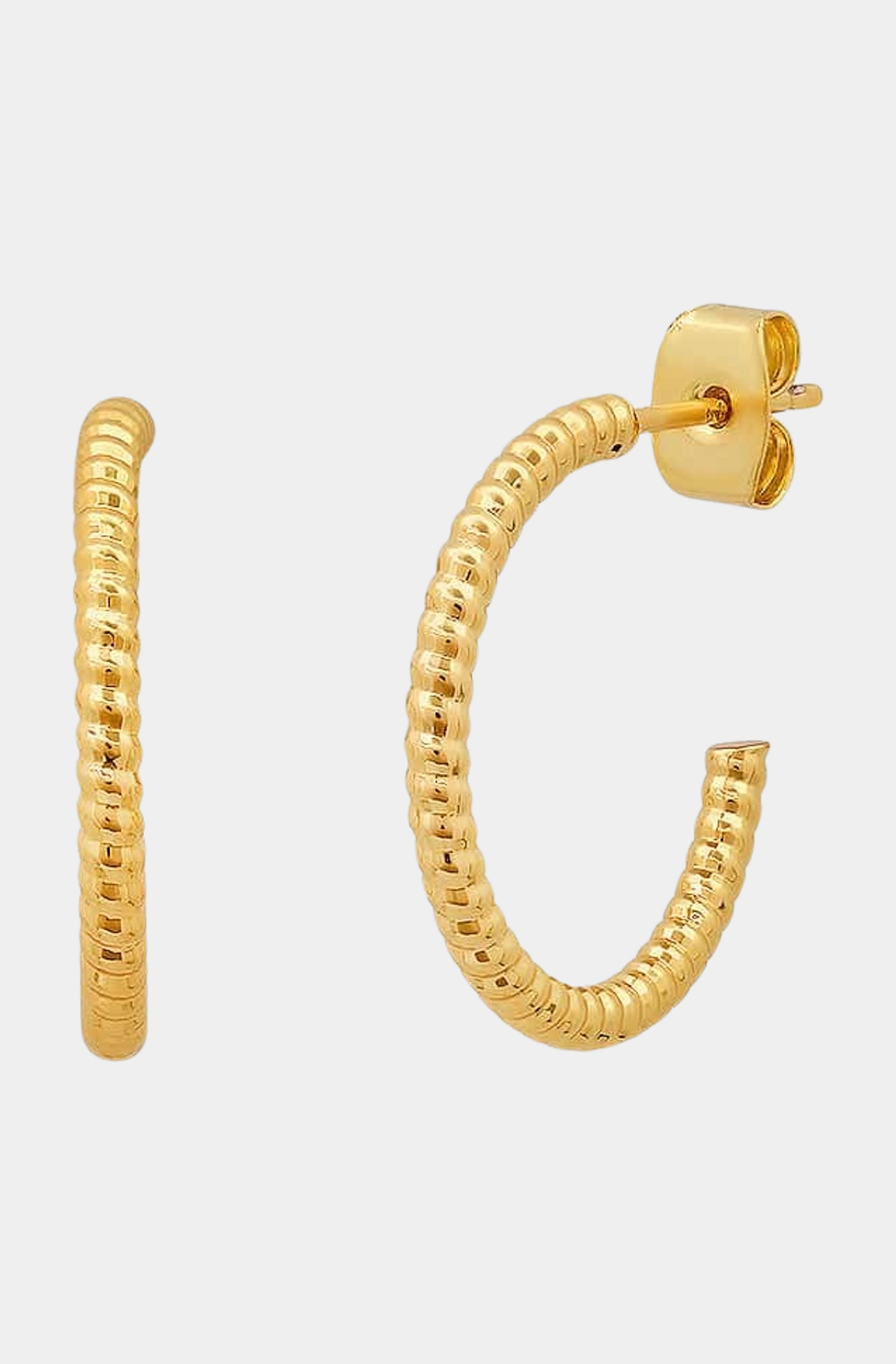 Small Tightly Twisted Gold Hoops