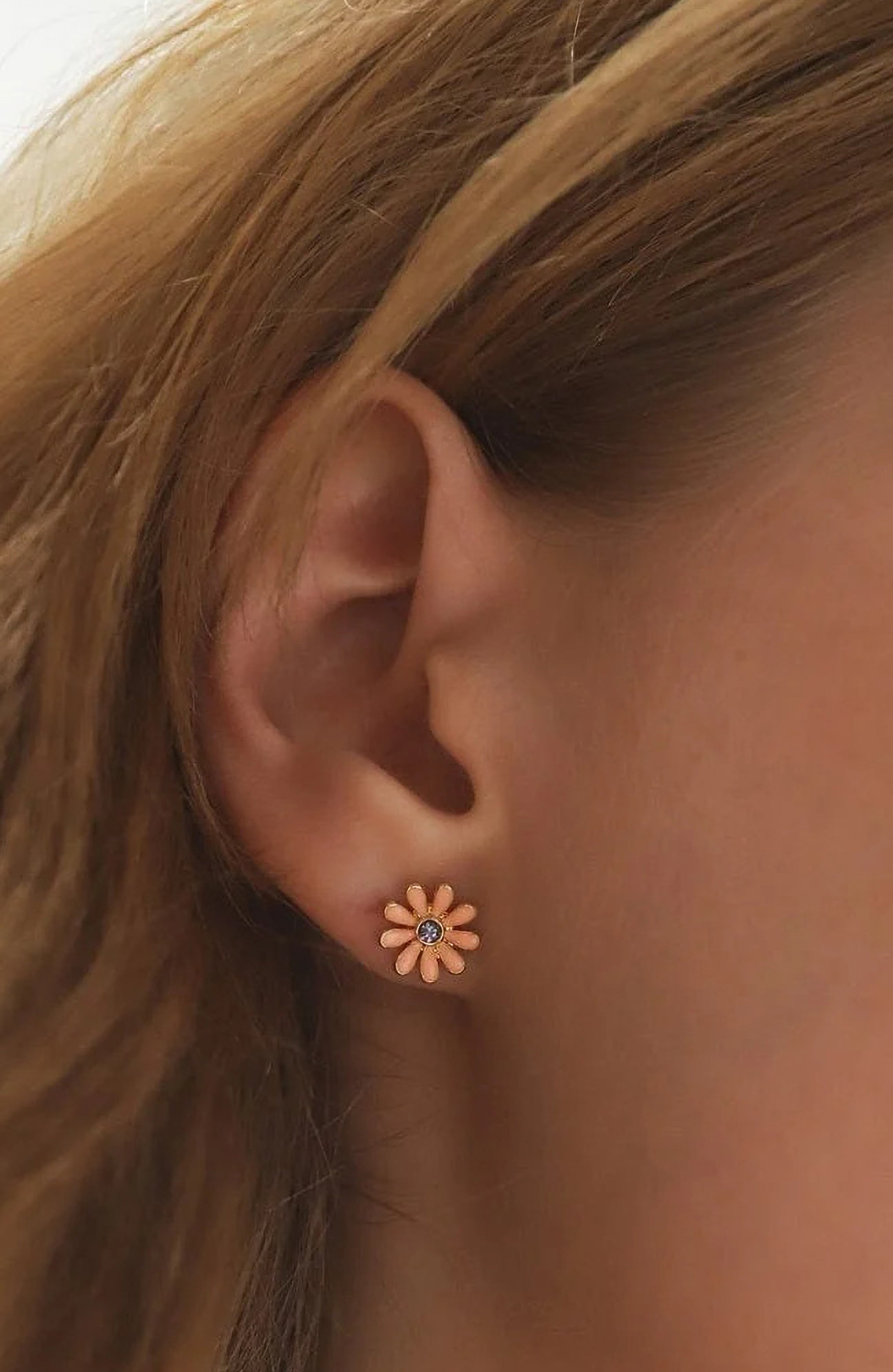 Enamel Bird and Flower Mismatched Studs