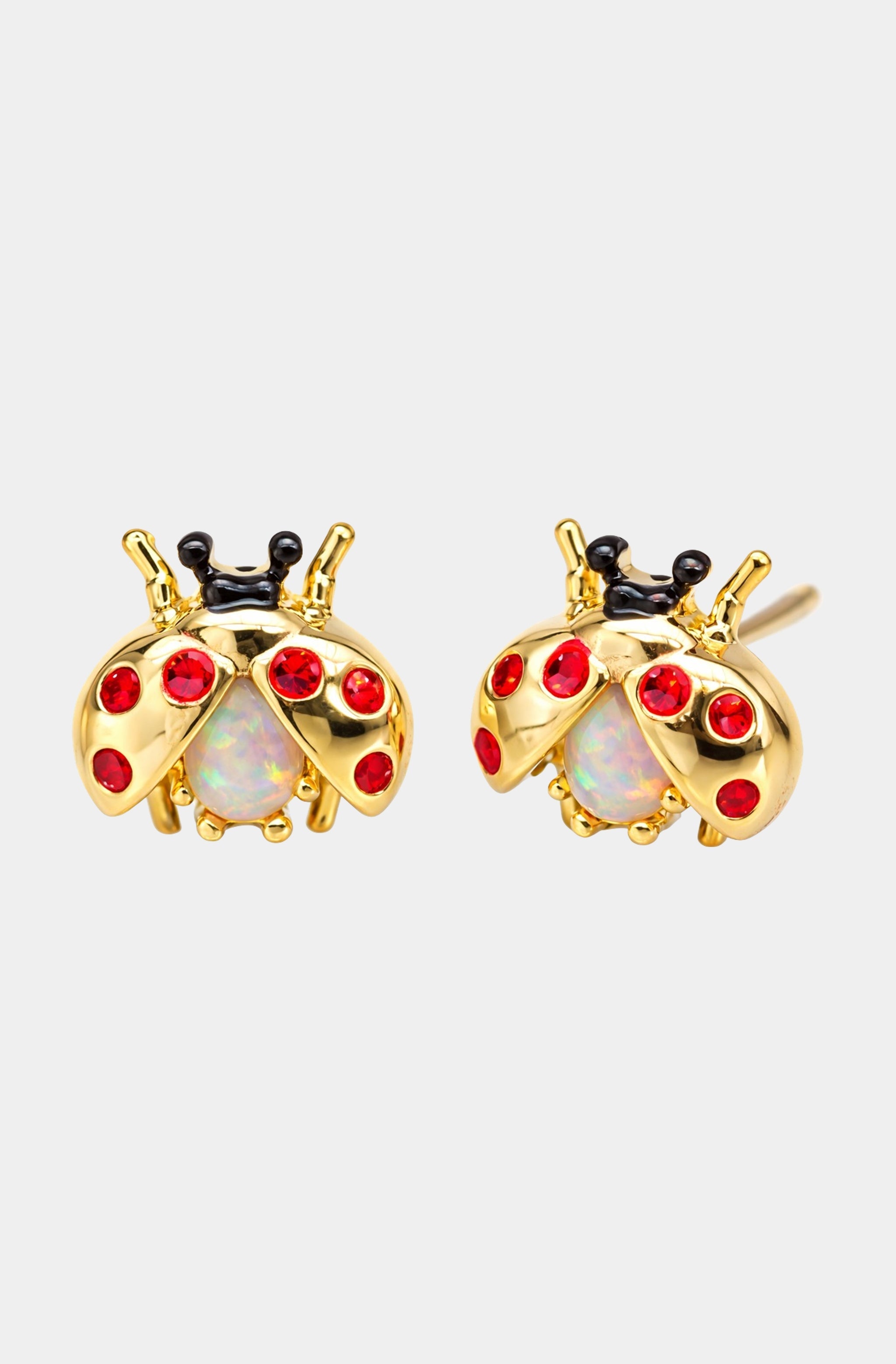 Opal Lady Bug Studs
