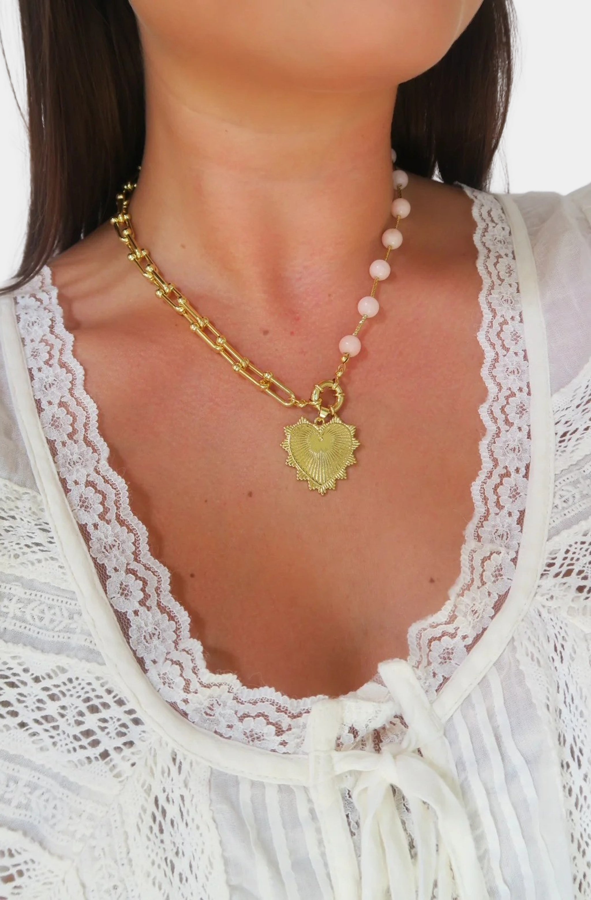 Intricate Heart Charm Necklace