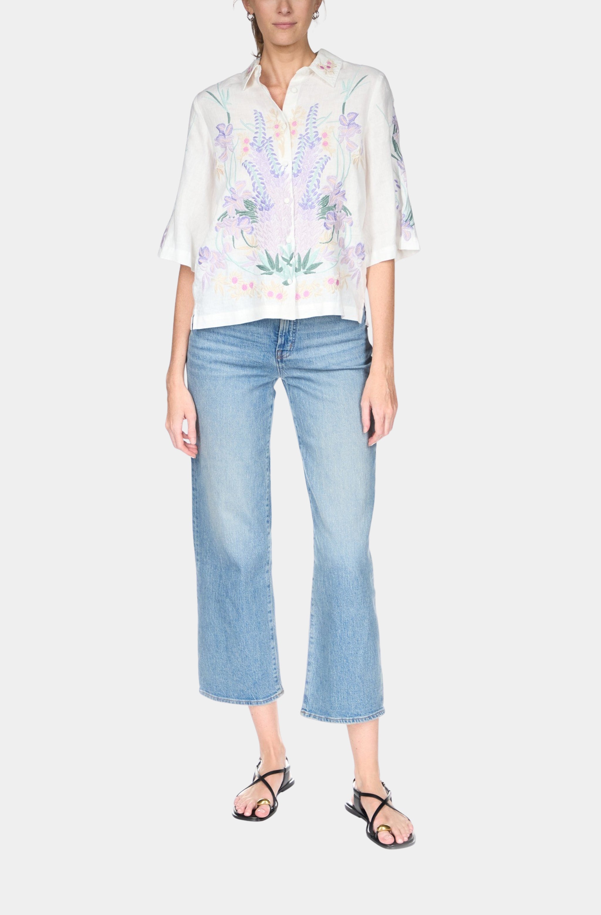 Linen Kimono Sleeve Shirt