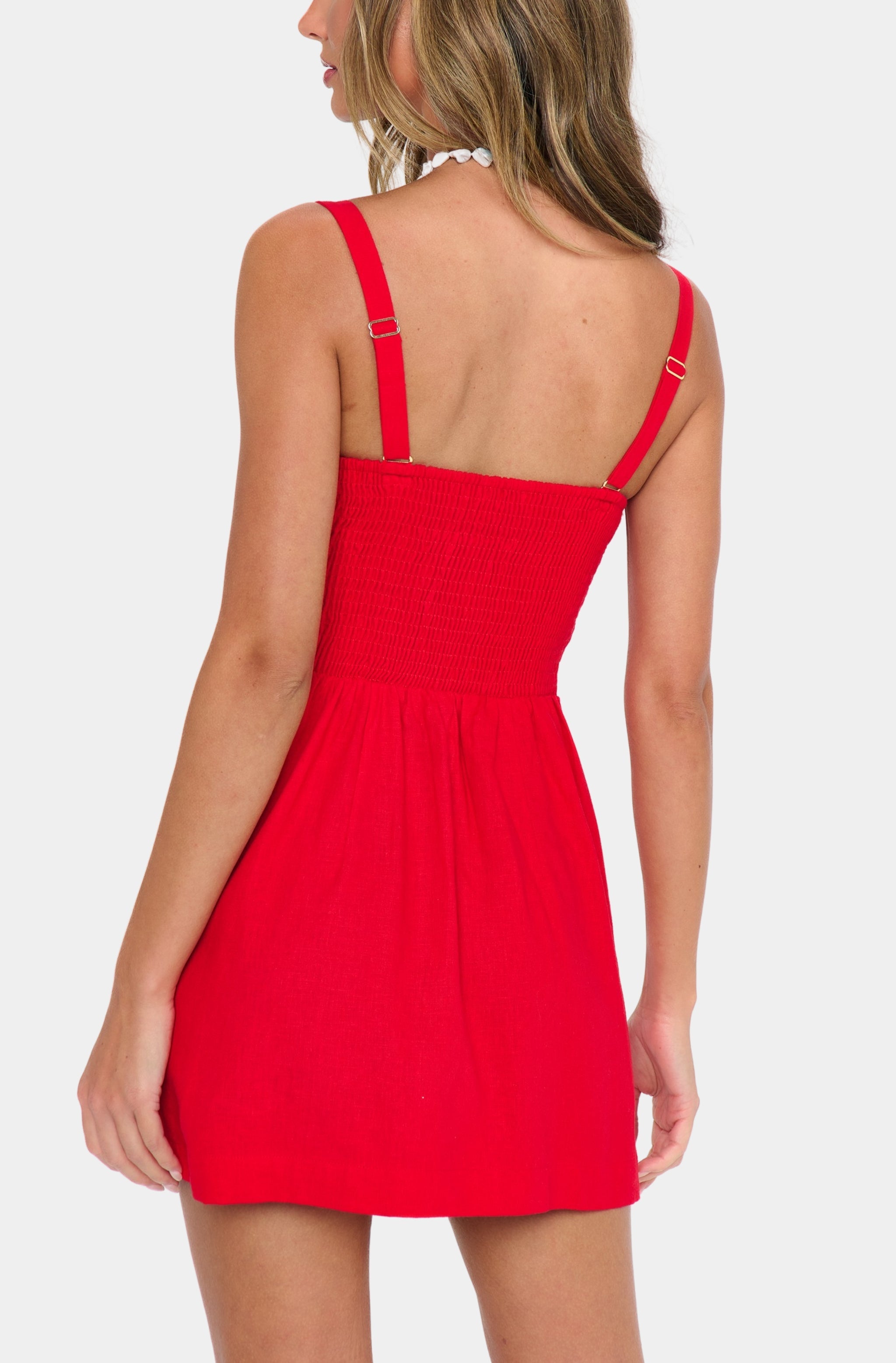 Show Me Your Mumu Emery Mini Dress - Sundried Tomato Linen Show Me Your Mumu Emery Mini Dress - Sundried Tomato Linen