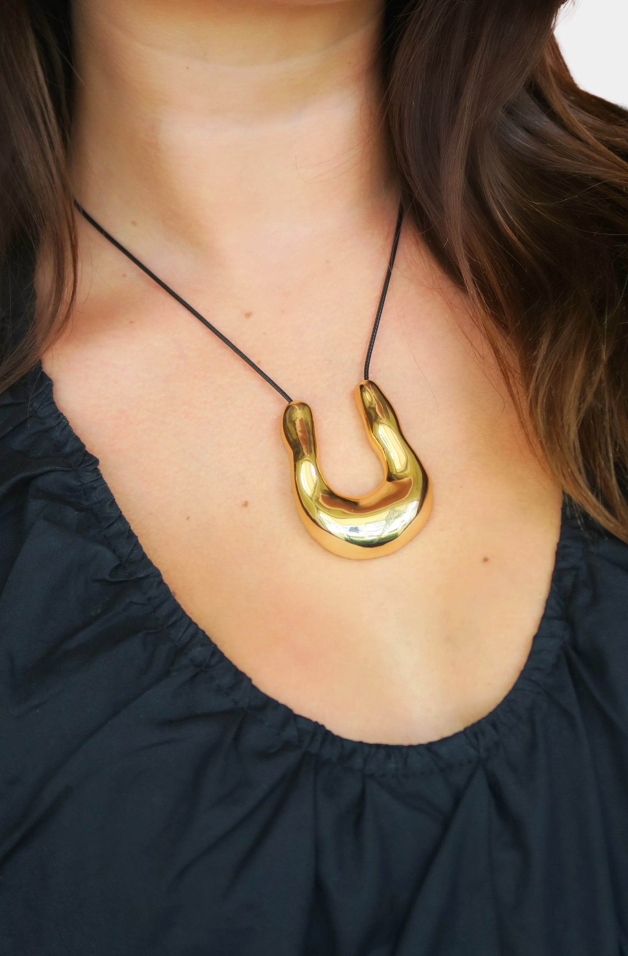Modern Horseshoe Cord Necklace