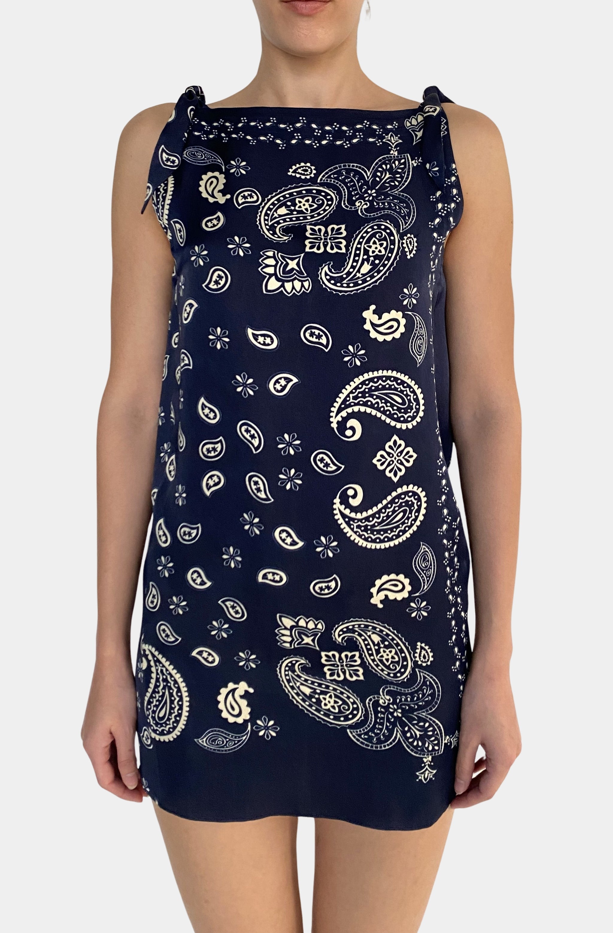 Knotted Shoulder Detail Mini Dress