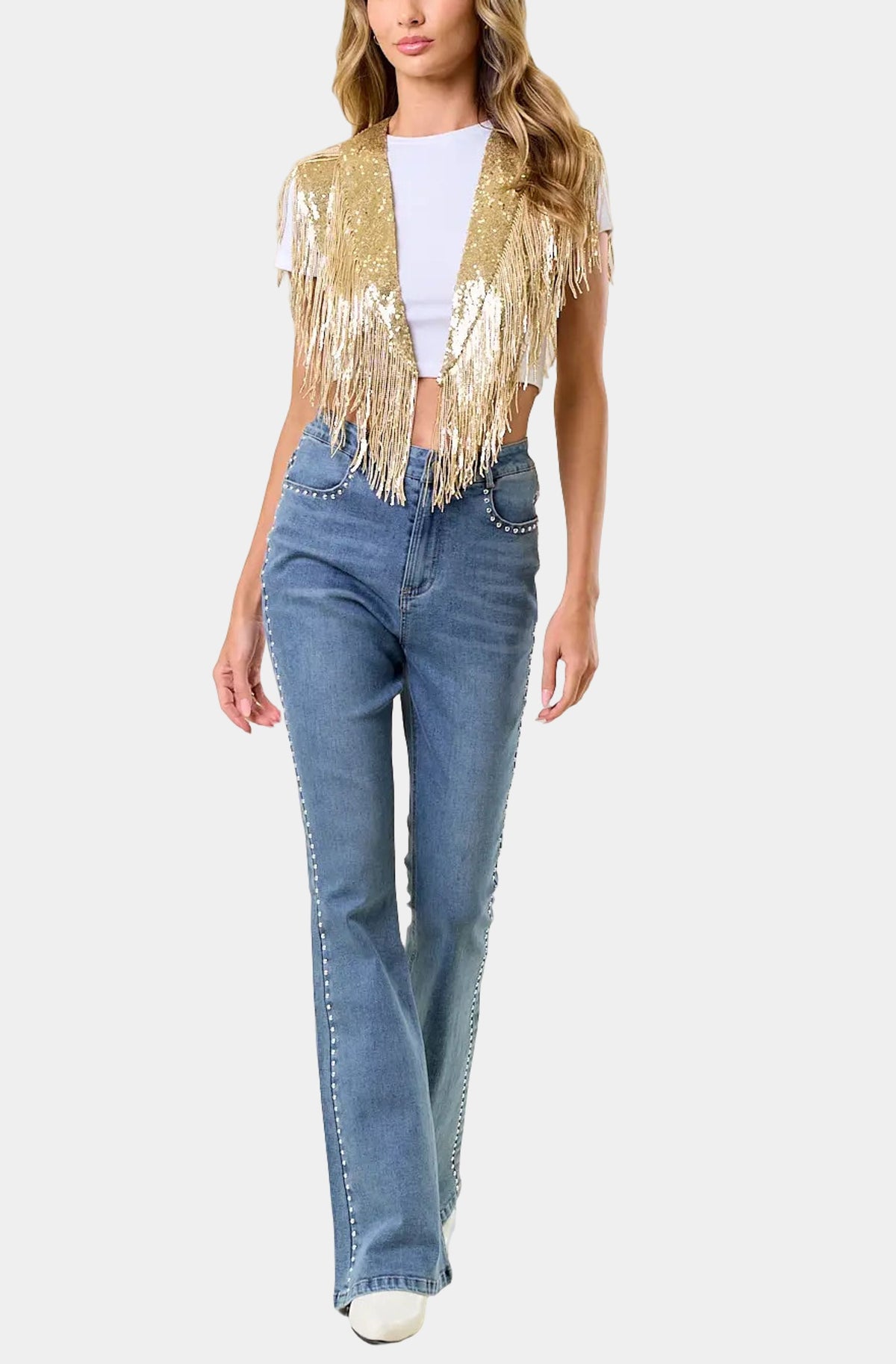 Holiday Fringed Sequin Shrug
