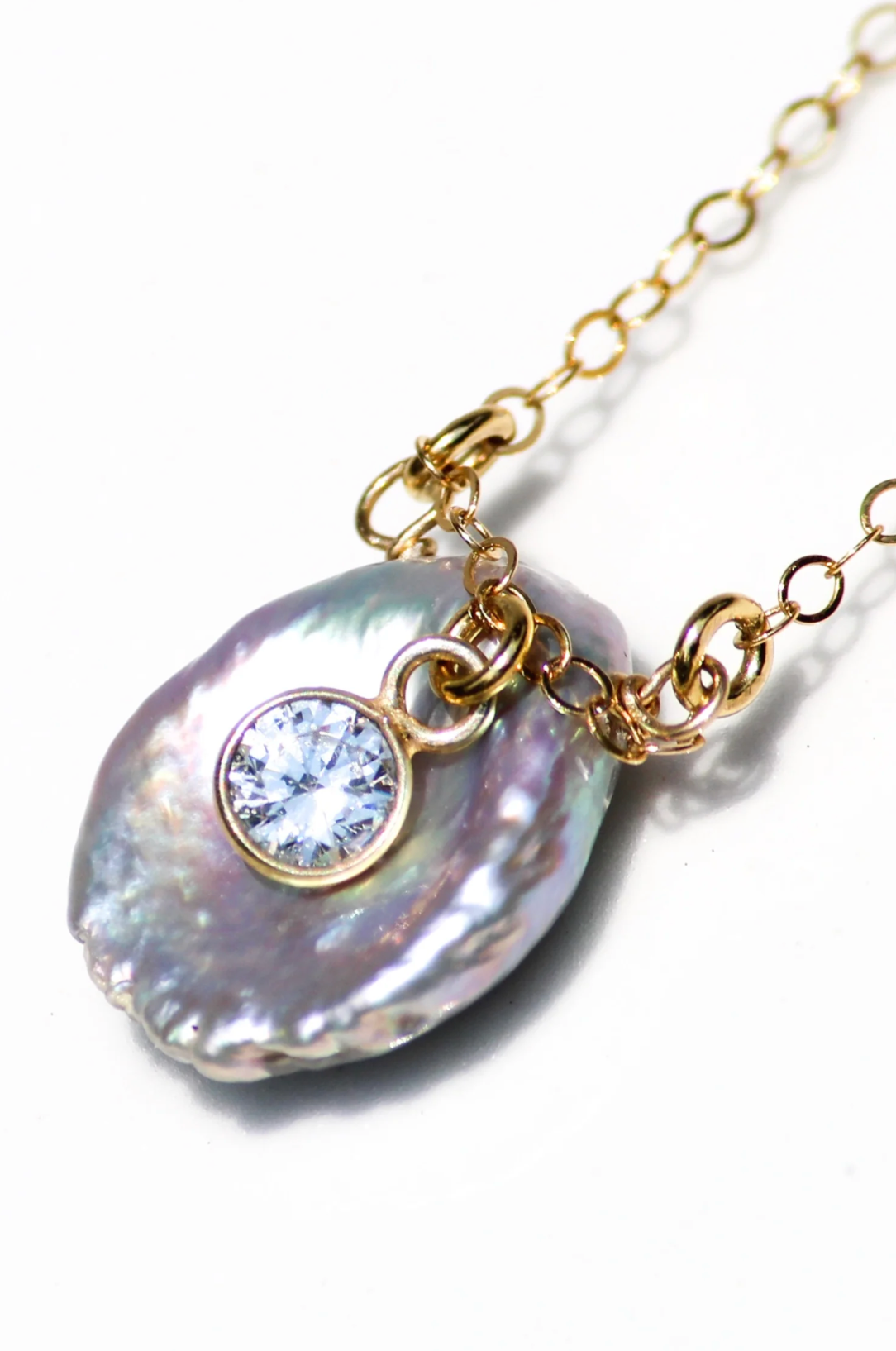 Petunia Lavender Pearl Necklace