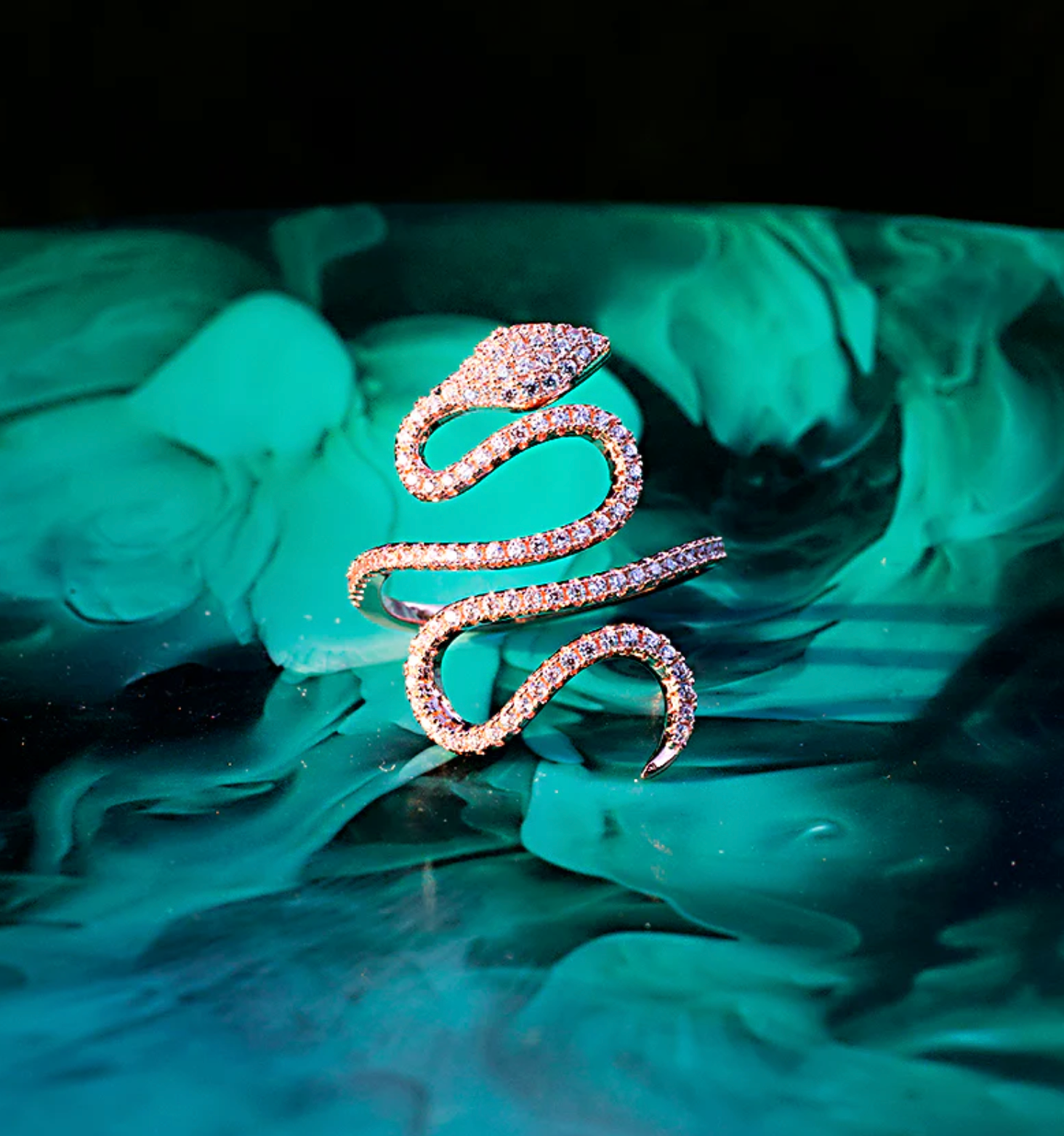 Enchanted Snake Ring - Rose Gold