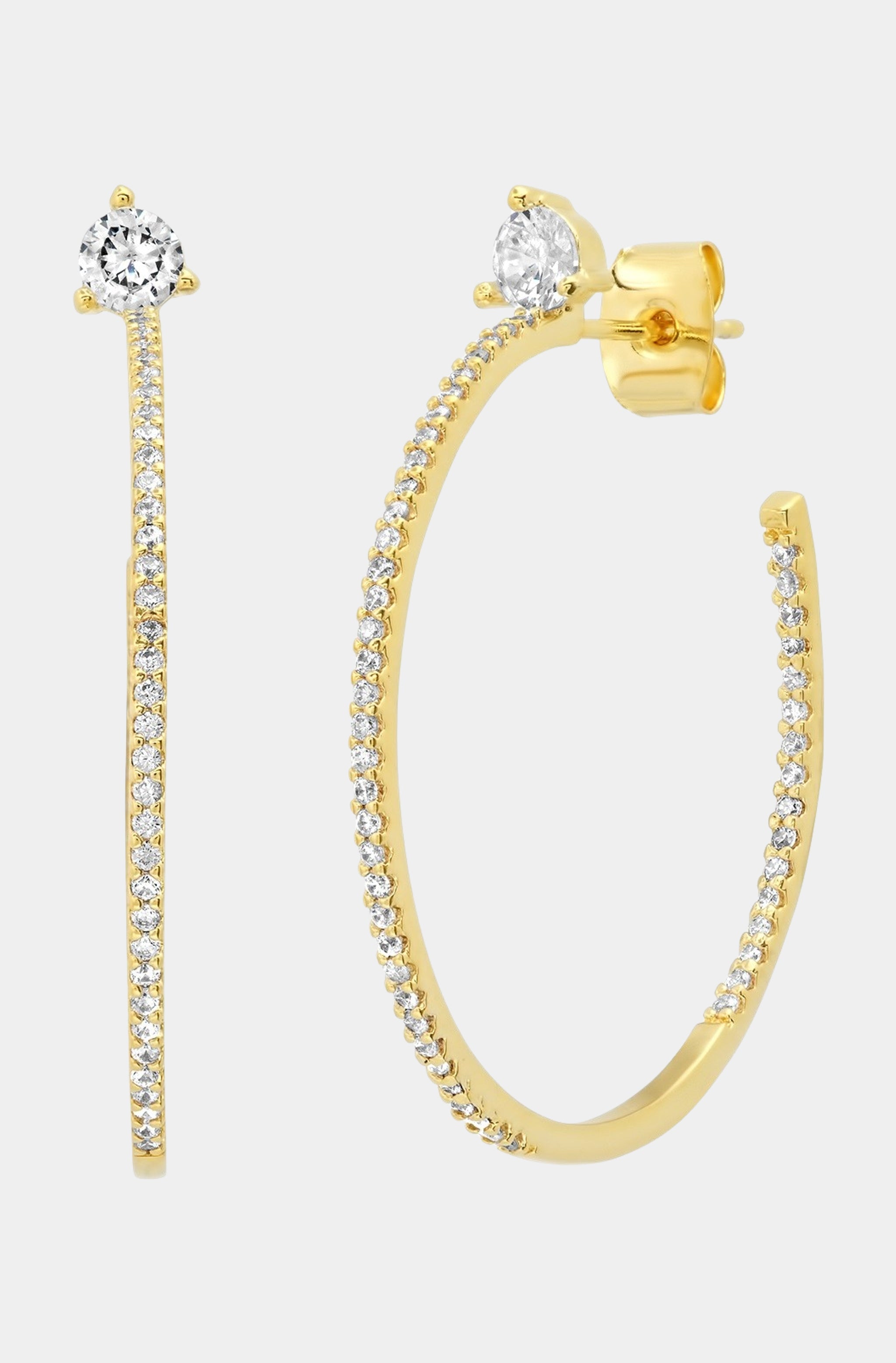 Large Pave CZ Stud Hoop