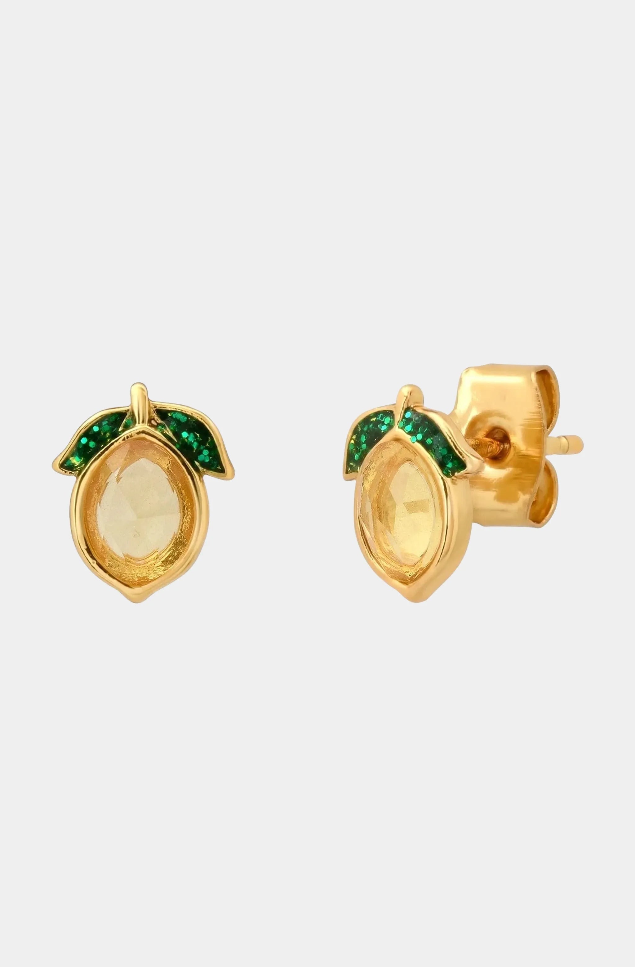 Faceted Glass Lemon Studs