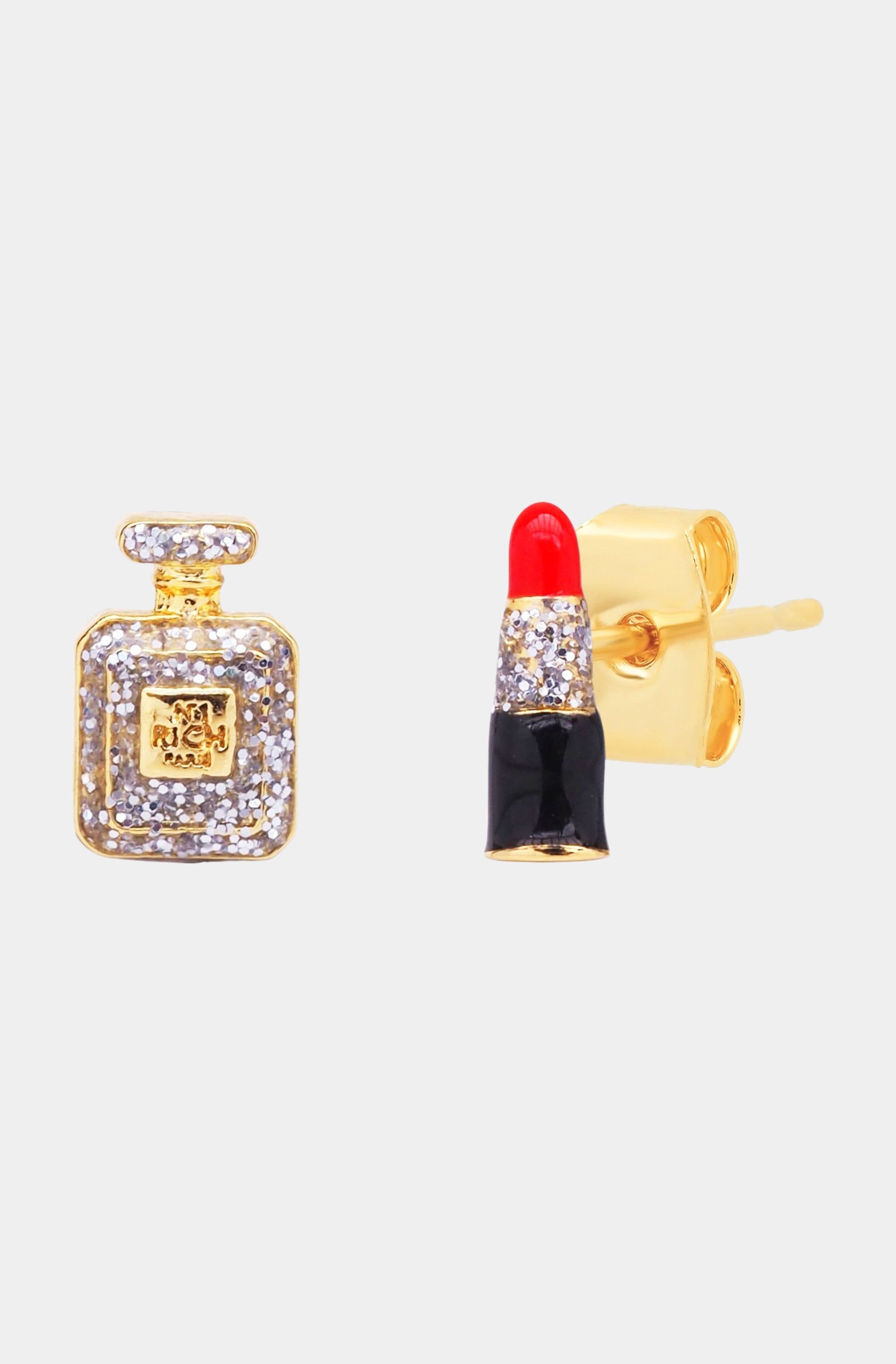 Lipstick And Perfume Mismatched Earrings