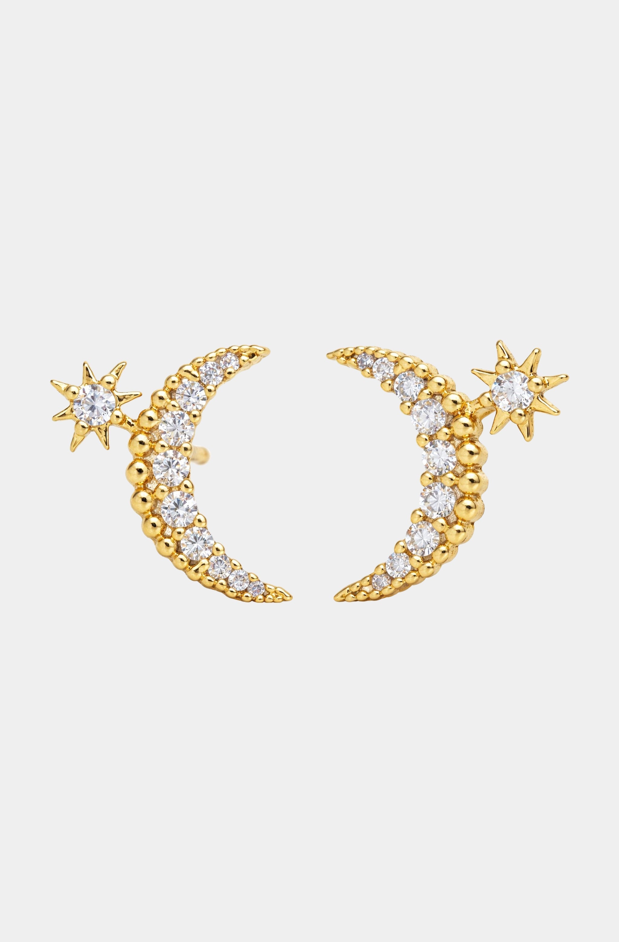 CZ Crescent Star Studs