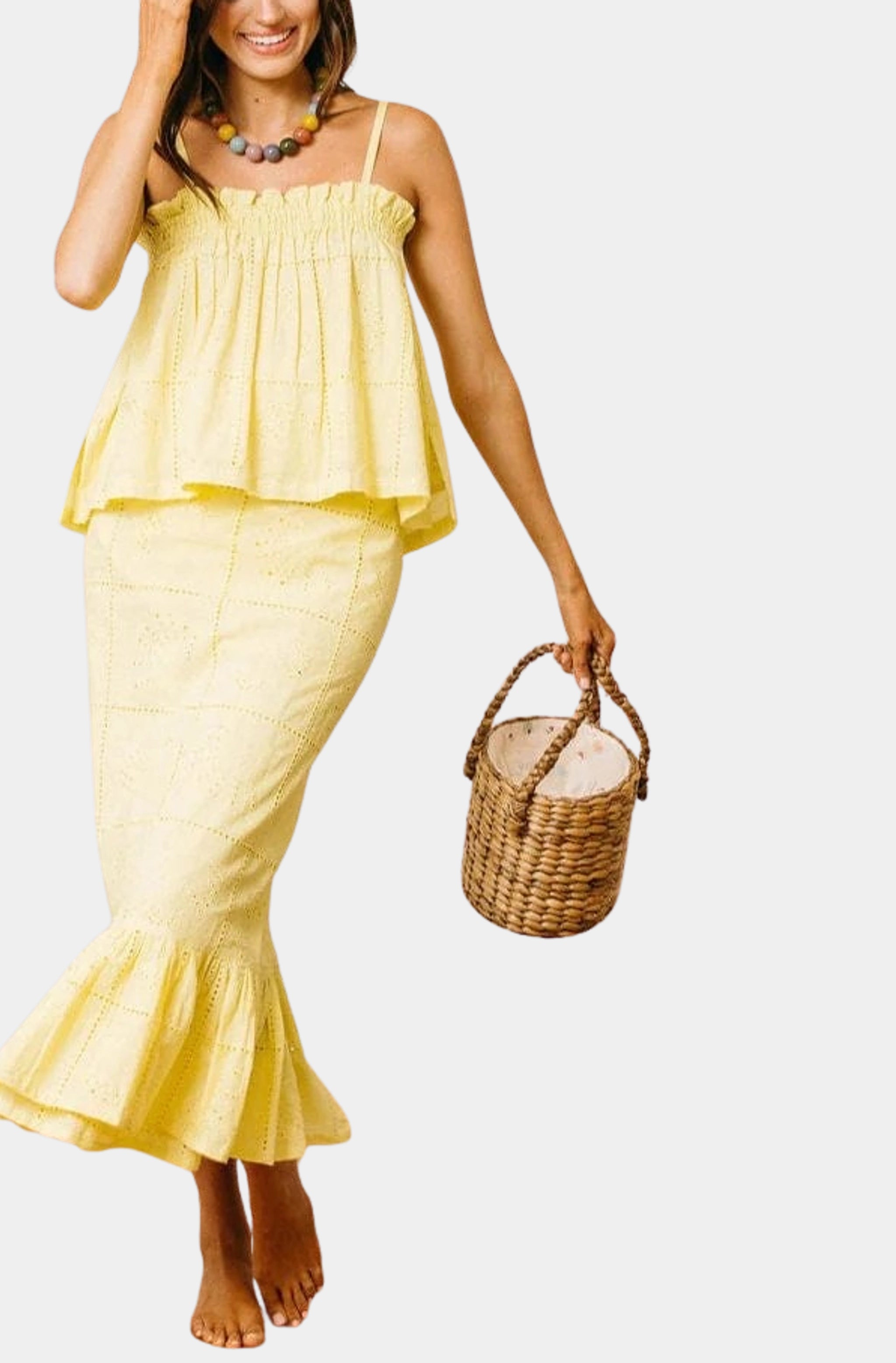 Lemonade Shell Eyelet Daphne Top