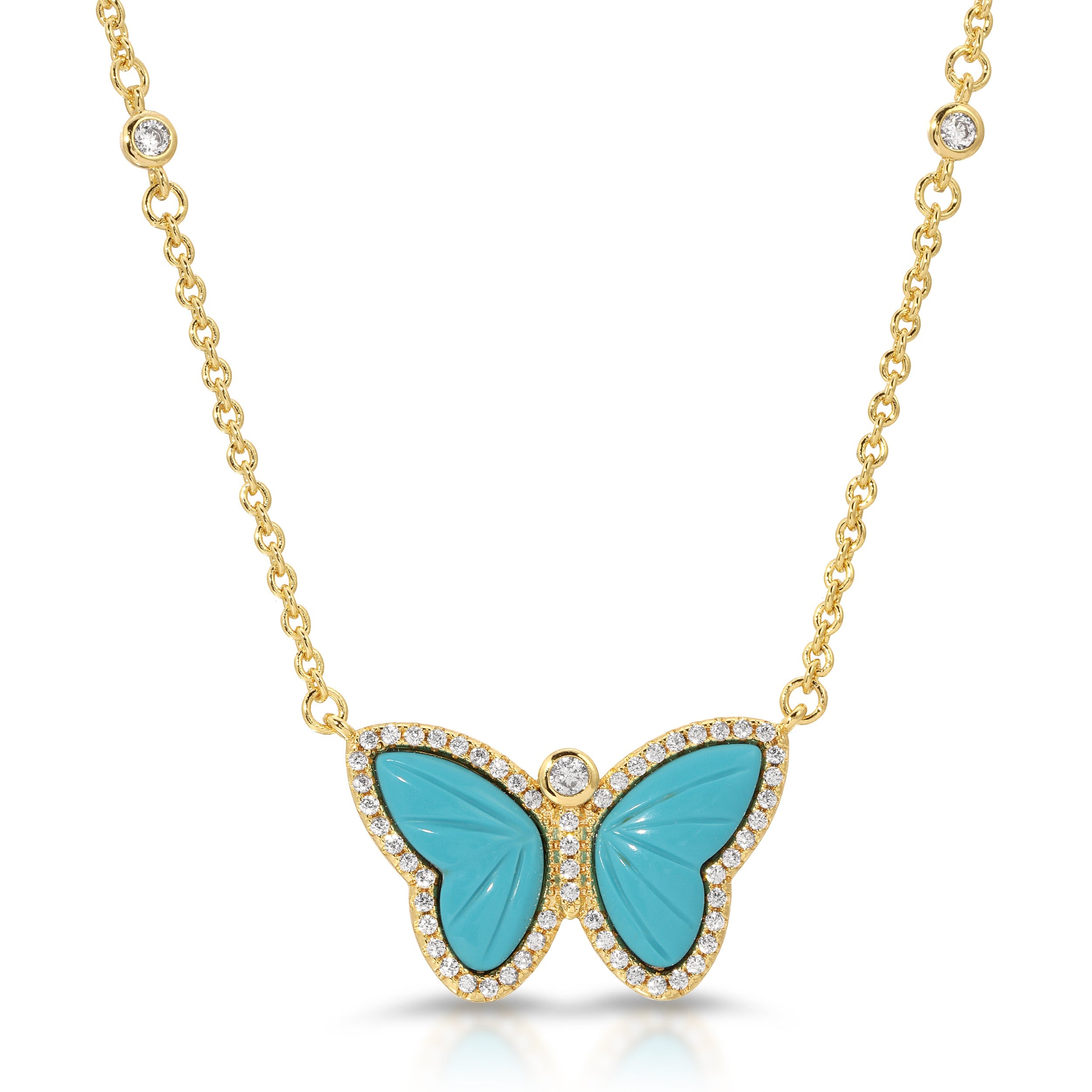 Allure butterfly Necklace- Turquoise